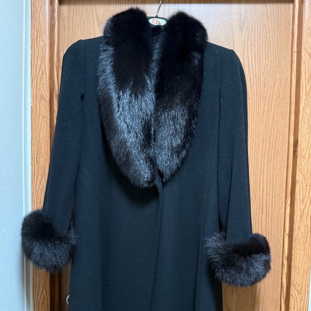 Marvin Richards wool and fur long coat
